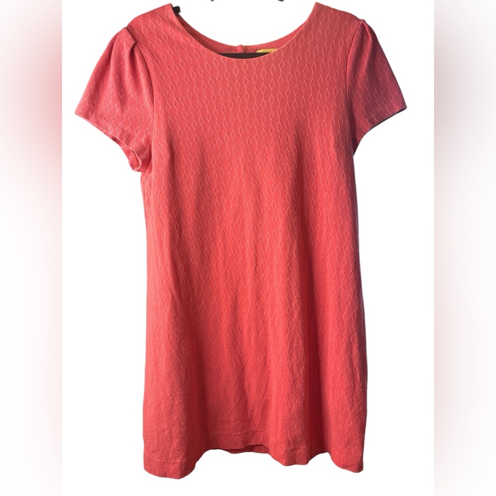 Maeve Anthropologie Coral Pink Diamond Textured Shift Dress